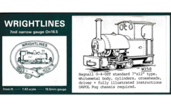 WRIGHTLINES W250. Bagnal 0-4-0ST. 7mil narrow gauge 0n 16,6 sporvidde.