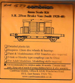 Cambrian 1579. SR 25ton Brake Van.