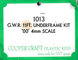 Cooper Craft 1013. GWR 11ft Underframe Kit.