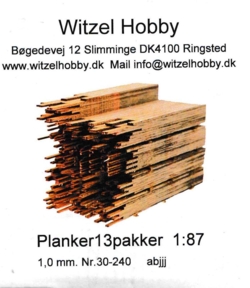 Witzel Hobby 30-240. Planker og brædder.