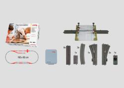 Märklin 78070. Baneovergang, transformator og skinner. SPOTVARER.