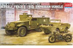 Academy 13408. WW II. USA M3 Half Track + 1/4ton Amphibian Jeep.