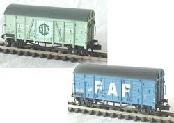 Hobbytrain H24005. DSB godsvogne. KFK + FAF. 2 stk.