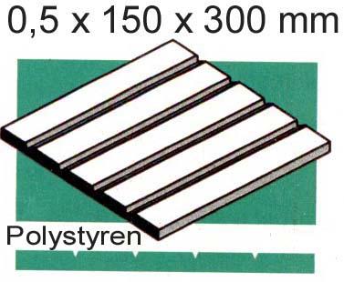 Evergreen Scale Models 2100. 1 st. Brædderillet 2,5 mm. Plastikp