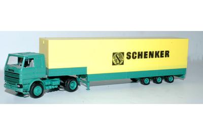 Herpa Exclusiv Serie 02. Scania 142M med special trailer. SCHENKER.