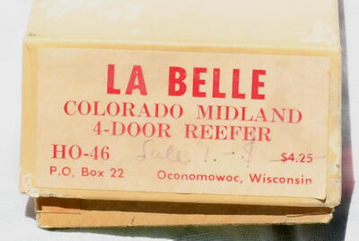 La Belle H0-46. Colorado Midland 4-Door Reefer,