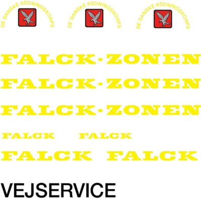 Skilteskoven UDR 600-006. Falck-Zonen. Vejservice.