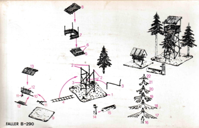 Faller 290. Udsigttårn og foderstand i skoven.