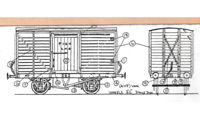 JIDENCO MODELS 218. L.M.S. 8T Slatted Fish Van.