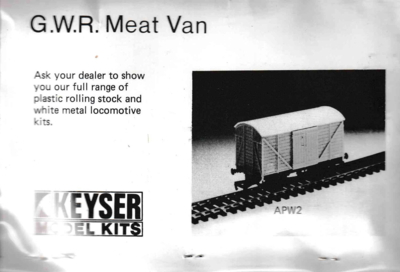 Kaiser APW2. G.W.R. Meat Van.