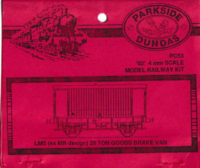 Parkside Dundas PC58. LMS 20ton Goods Brake Van.