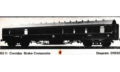 Wheeltapper Coach D1932. LMS Stainer 62 ft Corridor Brake Composite kit.