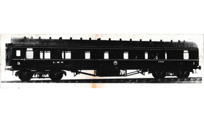 Wheeltapper Coach D1859. LMS Stainer 60 ft CorridorComposite. Kit.