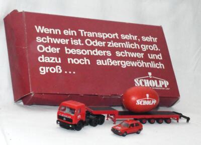 Herpa 189. MB Sværtransport + VW Golf. Scholpp.