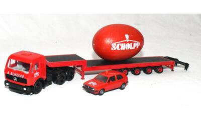 Herpa 189. MB Sværtransport + VW Golf. Scholpp.