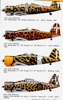 E.S.C.I. N 5 Decals. Italy FiatG.50 FRECCIA. MACCHI C.202 FOLGORE