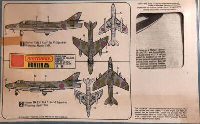 Matchbox PK-117 (Loc 7). HUNTER T.Mk.7/F.6.