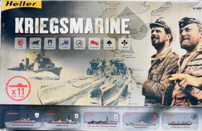 Heller 81091. Deutsche Kriegsmarine. Sæt med 11 skibsmodeller.