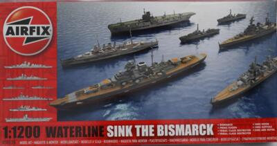 Airfix A50120. Waterline Sink The BISMARCK. 7 skibe.