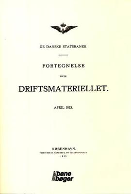 Bane Bøger. Driftsmateriellet. 1933.