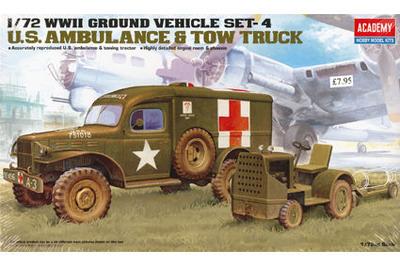 Academy 13403. WW II. USA Dodge 3/4 Ambulance + Tow Truck.