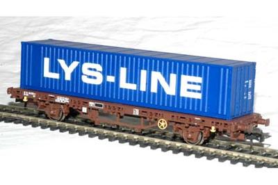 Electrotren 1325K. NSB containervogn med container. LYS-LINE.
