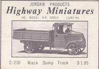 Jordan 210. Mack Dump Truck.