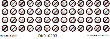 Skilteskoven DK010203. 50 km hastighedsbegrænsning ophører.