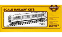 Ratio 734. LMS (ex LNWR) 50ft Arc Roof Corridor Brake 3rd Coach.