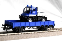 Märklin 00758-15. Åben godsvogn med UNIMOG THW.