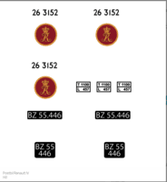 Skilteskoven Post-004, FR mærker til postbil.